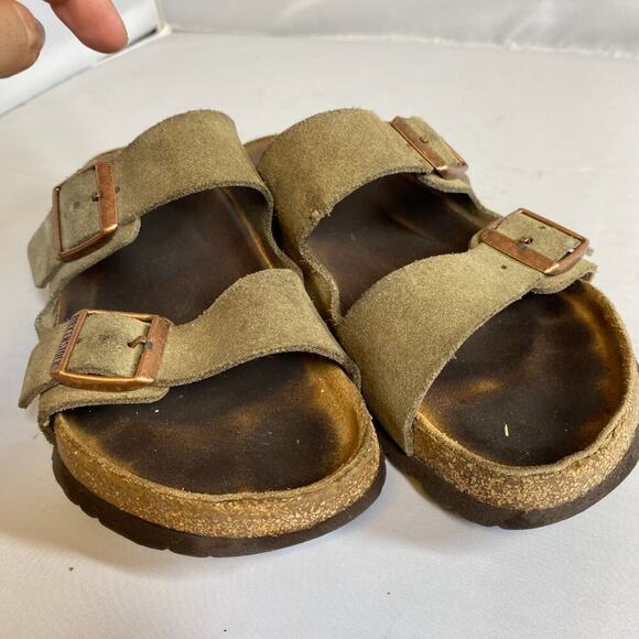 Birkenstock Arizona suede leather taupe sandals SZ 6 / 6.5 women 4 / 4.5 men Reg - Picture 4 of 6